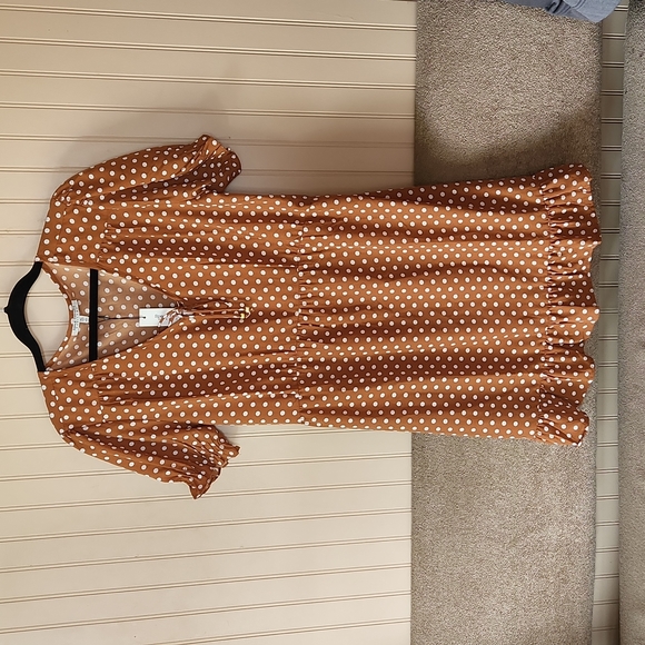 Speed Control Dresses & Skirts - NWT Speed Control dress size XL mustard yellow white polka dots ruffles